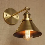 Arandela Industrial Vintage Forma Chapéu Dourado