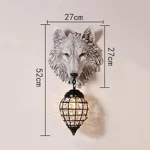 Arandela Lobo Resina e Gota Cristal K9 Translúcido - Imagem 3