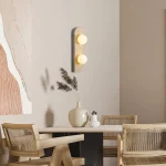 Arandela Moderna Acabamento Natural Com Bolas Brancas de LED - Imagem 3