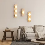 Arandela Moderna Acabamento Natural Com Bolas Brancas de LED - Imagem 2
