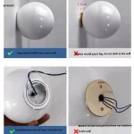 Arandela Moderna Bola De Vidro Branco - Imagem 2