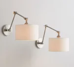 Arandela Moderna Confortável Cúpula Design Abajur Tecido Branco - Imagem 2
