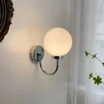Arandela Moderna Esférico Vidro Branco - Imagem 3