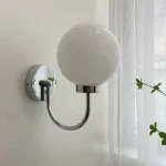Arandela Moderna Esférico Vidro Branco - Imagem 2