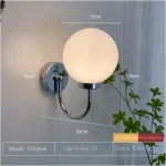 Arandela Moderna Esférico Vidro Branco - Imagem 4