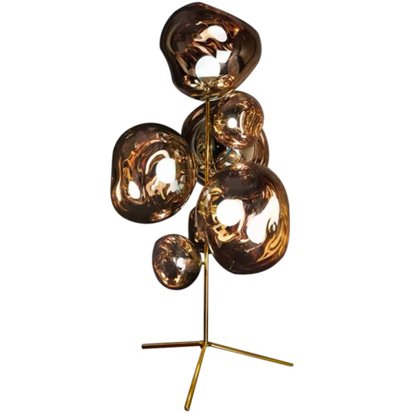 Luminária De Chão Policarbonato Lava Vulcânica Design Italiano