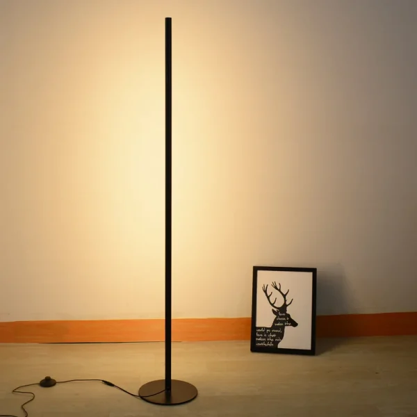 Luminária Chão Minimalista Tubular Linear Alumínio