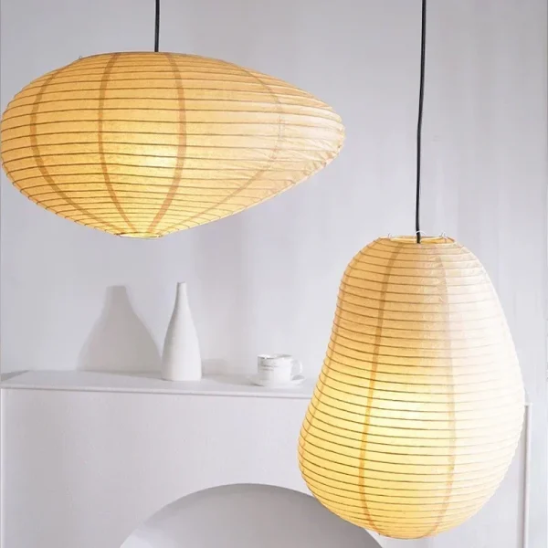 Luminária Rustica Estilo Japonês Arroz Papel