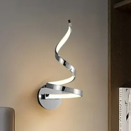 Arandela Pirâmide Espiral Alumínio e Luz LED