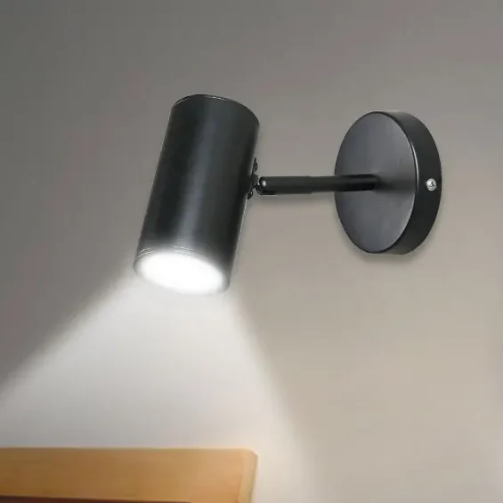 Arandela Alumínio Preto Spot LED Foco 360°