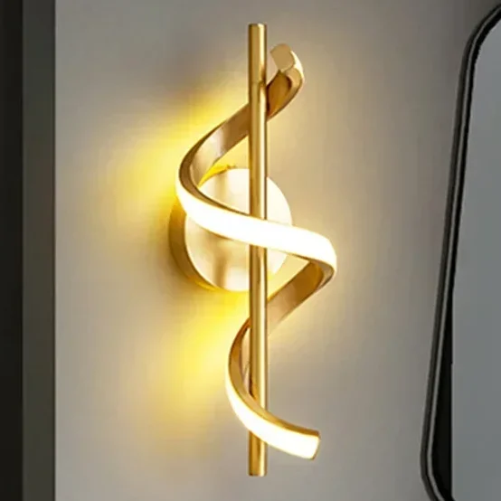 Arandela Espiral Moderna Luz LED