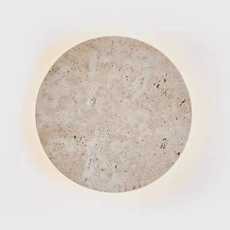 Arandela Disco Vintage Natural Pedra - Imagem 1