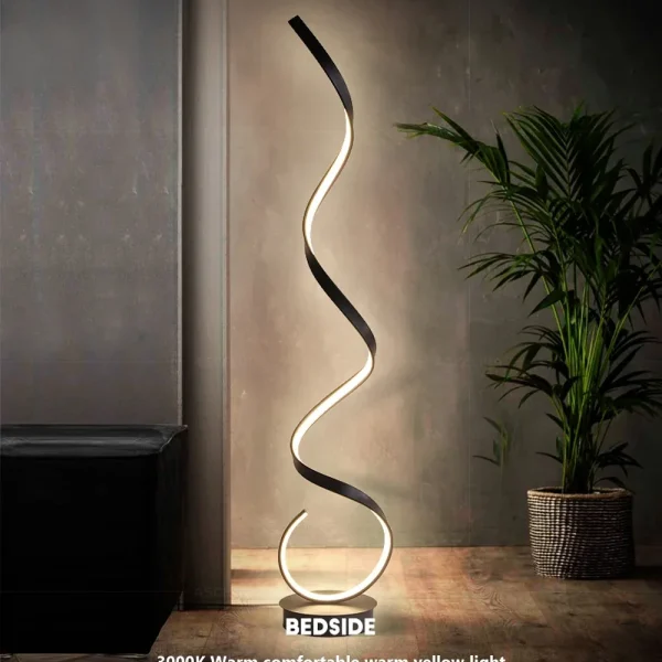 Luminária De Chão Escultura Espiral Branco ou Preto