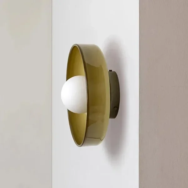 Luminária Parede Redondo Vidro e Bola Branco