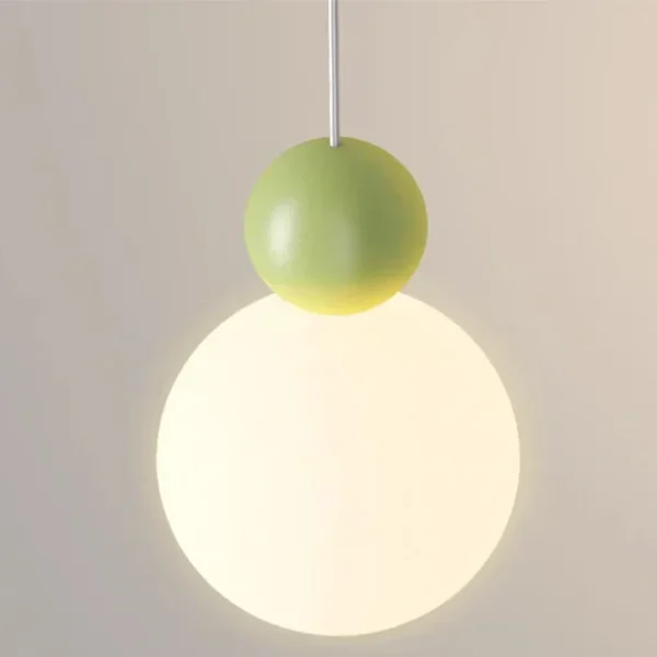 Pendente Infantil Bola Branco Leitosa Com Luz de LED