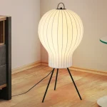 Luminária Chão Balão Seda Estilo Wabi Sabi