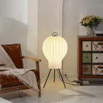 Luminária Chão Balão Seda Estilo Wabi Sabi - Imagem 3