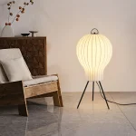 Luminária Chão Balão Seda Estilo Wabi Sabi - Imagem 2