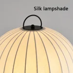 Luminária Chão Balão Seda Estilo Wabi Sabi - Imagem 4