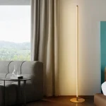 Luminária Chão Minimalista Tubular Linear Alumínio - Imagem 2