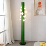 Luminária De Chão Coluna Verde Com Bolas Brancas - Imagem 2