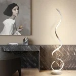 Luminária De Chão Escultura Espiral Branco ou Preto - Imagem 3