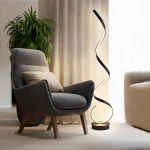 Luminária De Chão Escultura Espiral Branco ou Preto - Imagem 2
