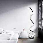 Luminária De Chão Escultura Espiral Branco ou Preto - Imagem 4