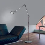 Luminária De Chão Industrial Design Italiano Com Balancim - Imagem 2