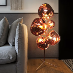 Luminária De Chão Policarbonato Lava Vulcânica Design Italiano - Imagem 2