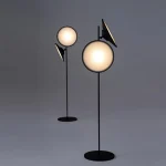 Luminária De Chão Preto Disco Post-Moderno - Imagem 3