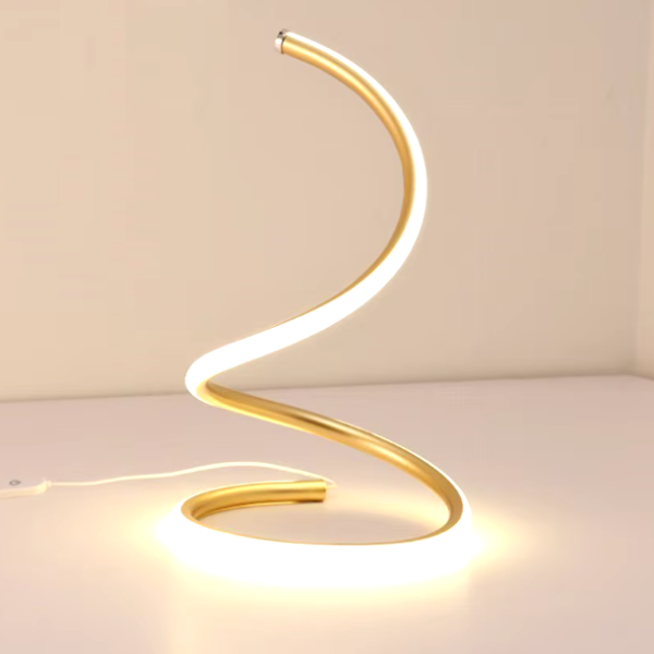 Luminária De Mesa Espiral Alumínio e LED