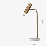 Luminária Mesa Basic Dourado Base Redonda Branca - Imagem 4