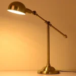 Luminária Mesa Bronze Articulada Design Americano