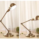 Luminária Mesa Bronze Articulada Para Leitura - Imagem 4