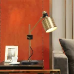 Luminária Mesa Dourado e Preto Design Americano - Imagem 4