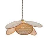 Luminária Minimalista Real Rattan Artesanais Flores
