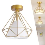 Luminária Sobrepor Aramado Formato Diamante
